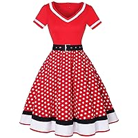 Cute Dresses for Women Party Dress for Women Short Sleeve Wrap V Neck Flowy Sweetheart Tea Party Dresses for Woman
