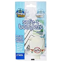 COMPAC HOME Safe -T- Bumpers - Toilet Seat Stabilizers, Keeps Children, Elderly, Disabled Safe from Slipping Off Shaking, Moving or Wobbly Toilet Seat, White, 2 Count