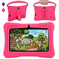 Veidoo Kids Tablet, 7 inch Android Tablet PC, 2GB RAM 32GB ROM, Safety Eye Protection Screen, WiFi, Dual Camera, Games, Parental Control APP, Tablet with Silicone Case(Pink)