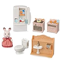 Calico Critters Playful Starter Furniture Set - Toy Dollhouse Furniture and Accessories Set with Collectible Figure Included