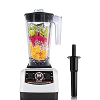 Huanyu Professional Countertop Blender 100 oz Variable Speed & Pulse Feature for Fruit Smoothie Ice Soy Milk Hot Soups Frozen Desserts Crush Mix Home Commercial 2200W G5500 (220V Euro Plug, White)