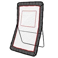 VEVOR4x7 Ft Volleyball Bounce Back Net, Pitchback Throwback Baseball Softball Return Training Screen, Adjustable Angle Shooting Practice Training Wall with Target