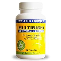 MultiRight Low Acid Multivitamin Complex – Multivitamin Tablets for Women and Men with IC – Bladder Friendly Smart Vitamins with pH Balanced Formula – Rich in Vitamins A, C, D3, E, K – 90 Tablets
