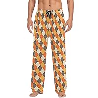 Geometry Plaid Men's Pajama Pants Pj Pants with Pockets Sleepwear Pajama Pant