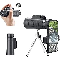 Super Telephoto Zoom Monocular Telescope, Waterproof Fogproof Night Vision Monocular with Smartphone Holder and Tripod Perfect for Watching, Hunting,Travelling，Hiking，Mountain Climbing
