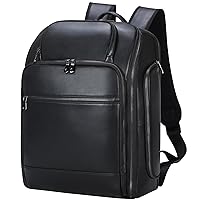 TIDING Men's Genuine Leather 17.3 Inch Laptop Backpack Overnight Weekender Daypack 24.5L Travel Rucksack_X-large