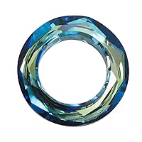 1 pc Swarovski Crystal 4139 Round Cosmic Ring Frame Charm Pendant Bermuda Blue 20mm / Findings / Crystallized Element