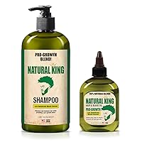 Natural King Jamaican Black Castor Shampoo 33.8 oz. AND Natural King Pro-Growth Hair & Beard Oil 7.1oz 2-PC SET - Includes Pro-Growth Shampoo and our Hair and Beard Oil