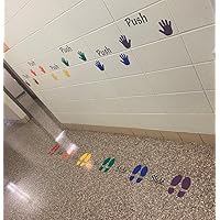 Wall Pushes Slide Feet Sensory Path Floor Decals for Kids - Die-Cut Vinyl Sensory Walk Decals - Daycare & School Hallway Decor - Classroom Floor Stickers - Education Sensory Walking Path Stickers
