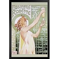 Absinthe Robette 1898 by Georges Henri Privat Livemont Art Nouveau Vintage Advertisement Ad French France Liquor Drinking Spirit Bar Whiskey Cocktail Decoration Picture Modern Wood Frame Display 9x13