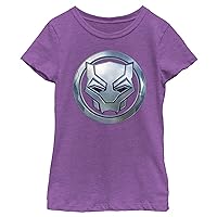 Marvel Girl's Black Panther Sigil Metal T-Shirt