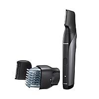 Body Groomer for Men and Women, Unisex Wet/Dry Cordless Electric Body Hair Trimmer with 2 Comb Attachments, Multi-Directional Shaving in Sensitive Areas - ER-GK80-S (Black)