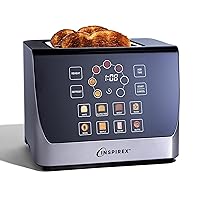 Inspirex Touch Screen Display Smart Toaster, 2 Slice with 8 Bread Type and 7 Browning Modes, Automatic Lowering and Raising, Digital Countdown, Modern Style, Stainless Steel