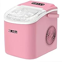 Countertop Ice Maker Machine, 6 Mins 9 Bullet Ice, 26.5lbs/24Hrs, Portable Ice Maker Machine with Self-Cleaning, Ice Scoop, and Basket (Pink)