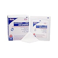 Dukal Non-Woven Sponges 3 x 3. Pack of 50 Sterile Non-Woven Dressings for Wounds. Each Pack Contains 10 Individually Packaged Sachets x 5 Sponges. Single Use 8-ply Rayon/Poly Blend Gauze Pads, 6123