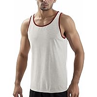 Mens Premium Basic Solid Vintage Athletic Active Sports Jersey Tank Top Casual Shirts