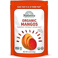 Organic Freeze-Dried Mangos | USDA Organic, Non-GMO & Vegan | Gluten Free, No Additives, No Sugar Added | 1.5 Ounce (Pack of 1)