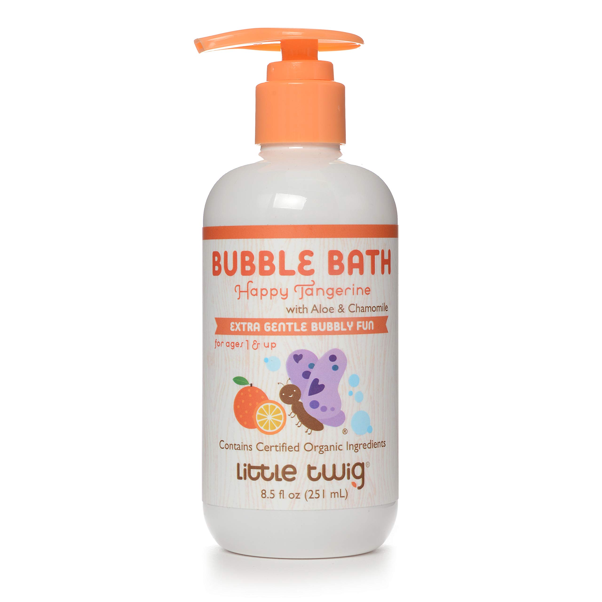 Little Twig Bubble Bath, Natural Plant Derived Formula, Tangerine, 8.5 fl oz.