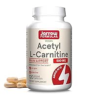 Jarrow Formulas Acetyl L-Carnitine 500 mg - Antioxidant Protection for the Brain - Supports Energy Production & Metabolism - Heart & Cardiovascular Health - 120 Veggie Capsules