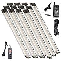 L4404 Dimmable LED Under Cabinet Lighting 12 Panel Kit, 12 Inches Each, Cool White (6000K), 36 Watt, 24VDC, Dimmer Switch & All Accessories Included, Low Profile,Aluminum Body, UL Listed