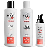 Nioxin System 4 Kit 4 for Color Treated Hair with Progressed & Advanced Thinning Hair, 3 Piece Set