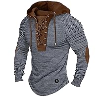 Mens Distressed Tactical Hoodies Sweatshirts Rotro Lace Up Hooded Pullover Outdoor Sport Long Sleeve Athletic Shirts