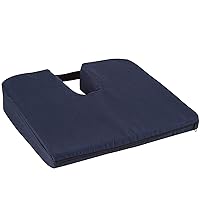 DMI Gradual Slope Seat Cushion for Coccyx, Sciatica and Tailbone Pain Used With Dining Room Chairs, Desk Chairs, Car Seats or Wheelchair Cushions, Machine Washable-Cover, 15 Inch, Navy