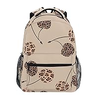 ALAZA Cherry Leopard Spot Backpack for Women Men,Travel Trip Casual Daypack College Bookbag Laptop Bag Work Business Shoulder Bag Fit for 14 Inch Laptop