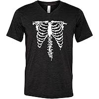 Halloween Skeleton Tri Blend V-Neck Shirt