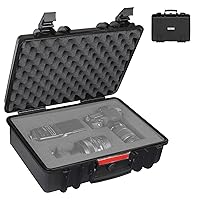 All Weather Travel Hard Case with Customizable Foam for Cameras, Lenses, Drones, Laptops, Guns, Pistols and More (Medium 18 x 14 x 6”)