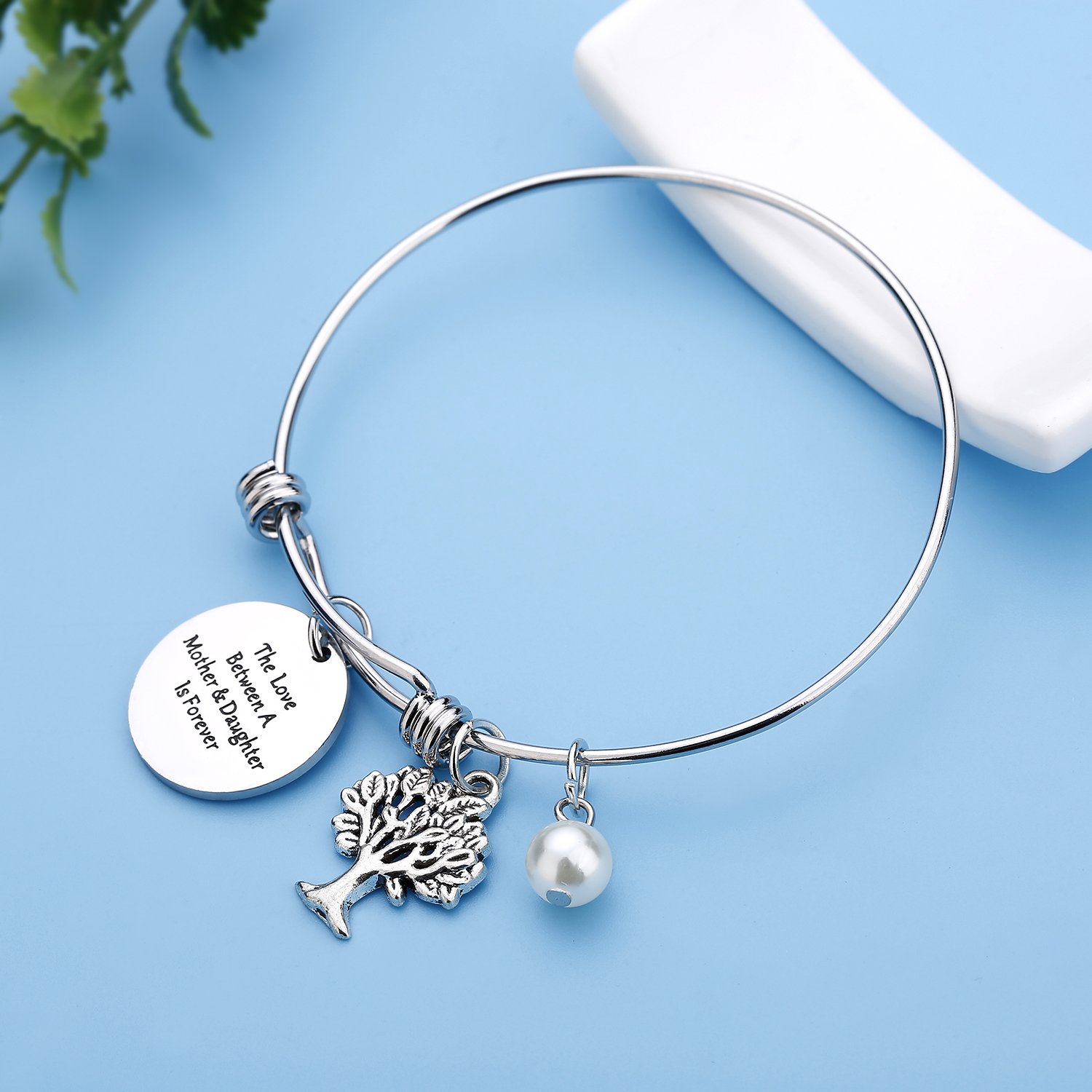 CJ&M Family Tree Bracelet The Love Between Mother and Daughter Is Forever Tree of Life Bracelet Mother Gift Bangle, Christmas Gifts,Mother's Day Gifts