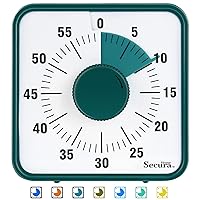 60-Minute Visual Timer, 7.5 Inch Oversize Countdown Timer Clock for Kids and Adults, Durable Mechanical Time Management Tool with Magnetic Backing （Dark Green）