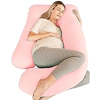 Cute Castle Cooling Cover Pregnancy Pillows, Soft U-Shape Maternity Pillow with Removable Cover - Full Body Pillows for Adults Sleeping - Pregnancy Must Haves - Jumbo 57 Inch - Pink