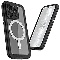 Ghostek NAUTICAL slim iPhone 14 Pro Case Shockproof Waterproof with Magsafe and Screen Protector Wireless Charging Compatible Rugged Phone Cover Designed for 2022 Apple iPhone 14Pro (6.1 inch) (Clear)