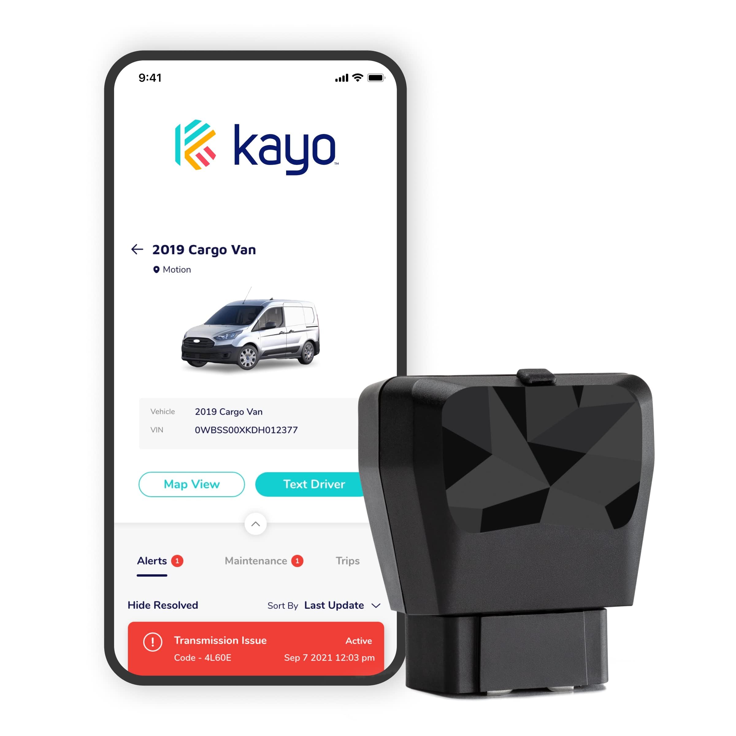 Kayo Business Fleet, GPS Tracker for Vehicles, 4G LTE & 5G, Real-Time GPS Tracking, 14-Day Free Trial, Simple Activation, Simple Plug-in Car GPS Tracker - (1 Device)