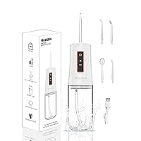 iHealthia-Water-Flosser-Teeth-Cleaner, Rechargeable - Waterproof, Portable Cordless Dental Oral Irrigator, Water flossers for Teeth, 3 Modes 4 Nozzles, for Home&Travel