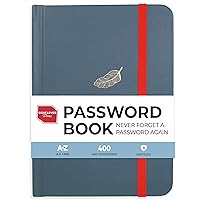 Boxclever Press Password Book. Never Forget a Password Again! Untitled Password Keeper Book to Keep Your Internet Details Safe. Password Book with Alphabetical Tabs for Home Or Office - 6 x 4.5''