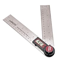 7455 AccuMASTER Digital Protractor Angle Finder Ruler for Crown, Trim, Woodworking | 7 Inch Stainless Steel Blade | Hold and Zero Function | Includes Battery, Protective Case