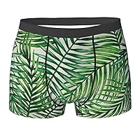 Banana Leaf Green Print Mens Boxer Briefs Funny Novelty Underwear Hilarious Gifts for Comfy Breathable