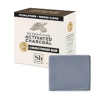 Soapbox Hair Conditioner Bar with Activated Charcoal to Detox & Refresh Dry, Damaged Hair - 2oz Solid Conditioner, Low Plastic, Vegan, Sulfate & Paraben Free Hair Care