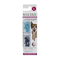 Kitty Caps Nail Caps for Cats | Safe & Stylish Alternative to Declawing | Stops Snags and Scratches, Large (13 lbs or greater), Black with Gray Tips & Baby Blue (FF9325)