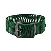 HNS 22mm Green Perlon Braided Woven Watch Strap with PVD Buckle