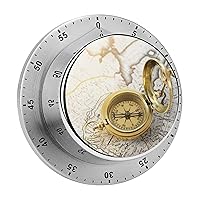 Kitchen Timer Golden Clock Classroom Timer Stainless Steel Countdown Timer with Magnetic Backing