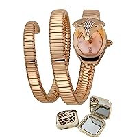 Just Cavalli Women's Quartz Watch with Stainless Steel Strap, Rose Gold, 18 (Model: JC1L073M0035), Pink