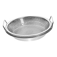 BESTOYARD 1 Set Mesh Drain Pan Frying Drain Net Barbeque Grill Pan Smokeless Grill Stovetop Heat-resistance Grill Plate Oil Drip Filters Oil Drain Plate Food Oven Stainless Steel