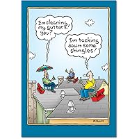 NobleWorks Funny Father's Day Greeting Card with 5 x 7 Inch Envelope (1 Card) Dad Dad on the Roof 0366Z
