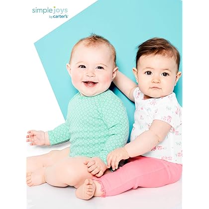 Simple Joys by Carter's Baby Girls' Long-Sleeve Bodysuit, Pack of 5