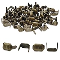 100 Pcs - Brass Staple 8mm Leather Belt Loops Fastener Holder DIY Leathercraft connector Bronze