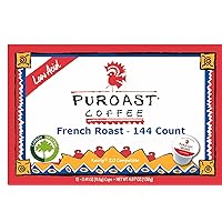 Puroast Low Acid Coffee French Roast Single Serve compatible with Keurig Brewers, Brown, 144 Count