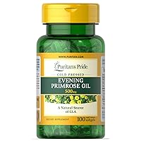 Evening Primrose Oil 500 mg with GLA, White, 100 Count (Pack of 1)